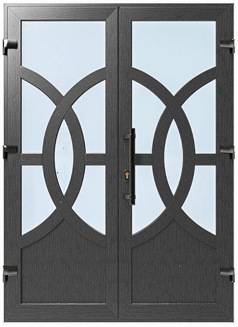 Дверь металлопластиковая Модель №040 Антрацит (1400х2000 мм)