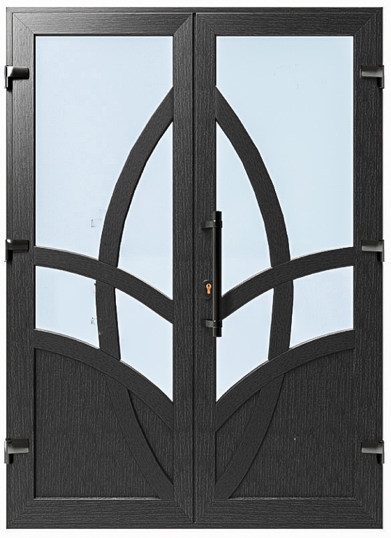 Двері металопластикові Модель №046 Антрацит (1400х2000 мм)