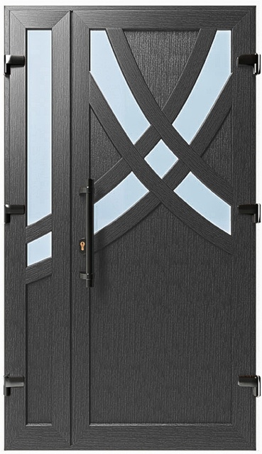 Дверь металлопластиковая Модель №032 Антрацит (1150х2000 мм)