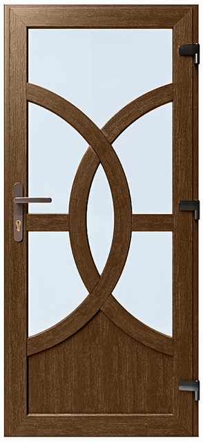 Дверь металлопластиковая Модель №010 Орех (900х2000 мм)