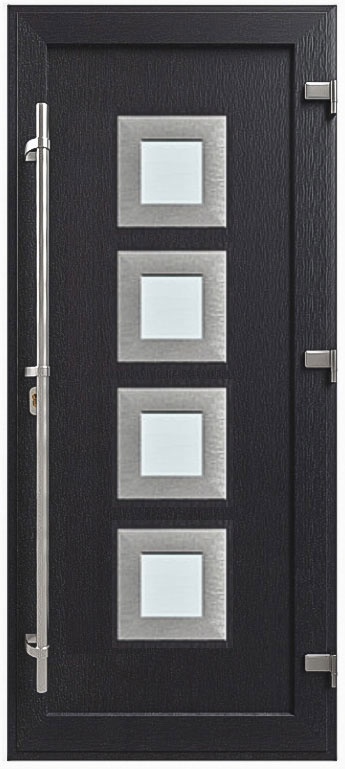 Дверь металлопластиковая Модель HPL-001 Антрацит (940х2005 мм)