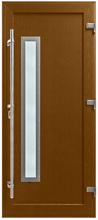 Дверь металлопластиковая Модель HPL-008 Золотой дуб (940х2005 мм)