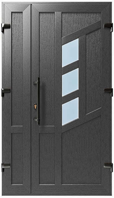 Дверь металлопластиковая Модель №038 Антрацит (1150х2000 мм)