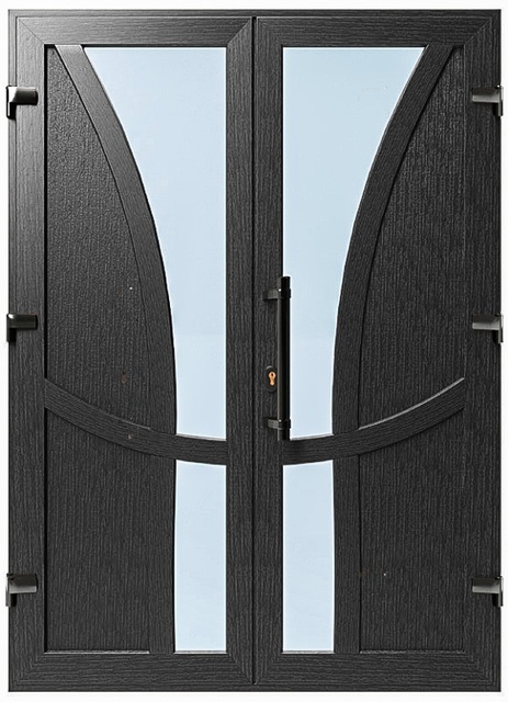 Дверь металлопластиковая Модель №047 Антрацит (1400х2000 мм)