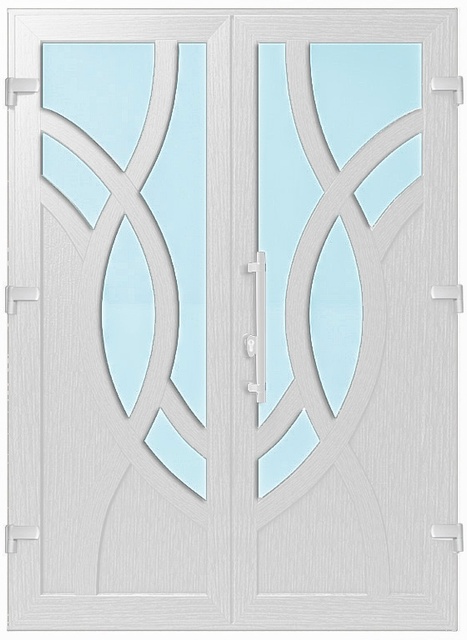 Дверь металлопластиковая Модель №048 Белый (1400х2000 мм)