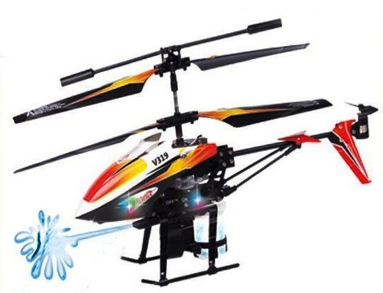 Вертоліт на пульті 3-к р/к мікро WL Toys V319 SPRAY з водяною пушкою (помаранчевий)