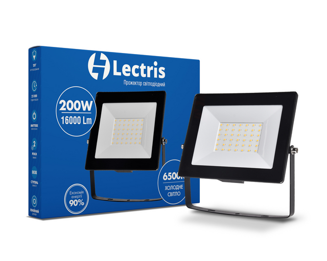 Прожектор LED Lectris 200W 16000Лм 6500K 185-265V IP65