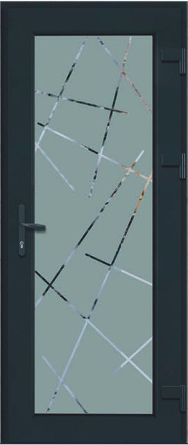 Двері металопластикові Модель Dekor-007 Антрацит (900х2000 мм)