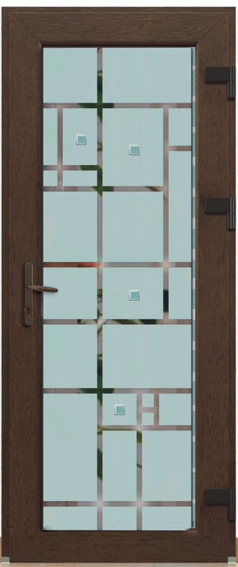 Дверь металлопластиковая Модель Dekor-003 Орех (900х2000 мм)