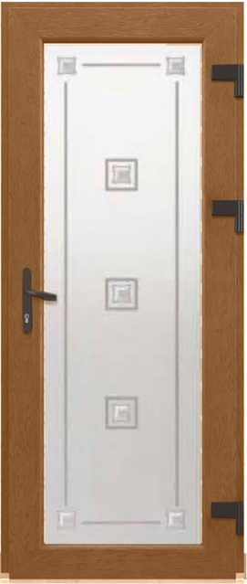 Дверь металлопластиковая Модель Dekor-031 Золотой дуб (900х2000 мм)