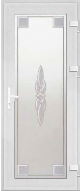 Дверь металлопластиковая Модель Dekor-039 Белый (900х2000 мм)