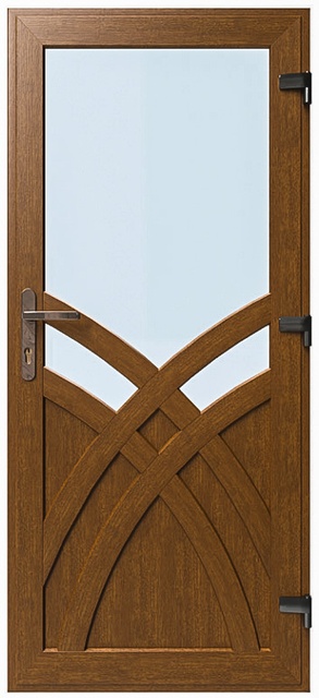 Дверь металлопластиковая Модель №005 Золотой дуб (900х2000 мм)
