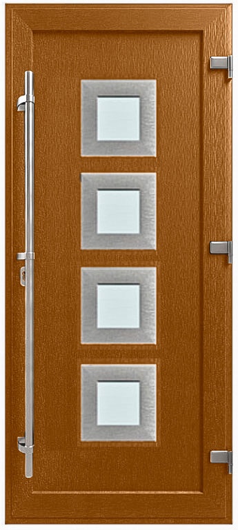 Дверь металлопластиковая Модель HPL-001 Золотой дуб (940х2005 мм)