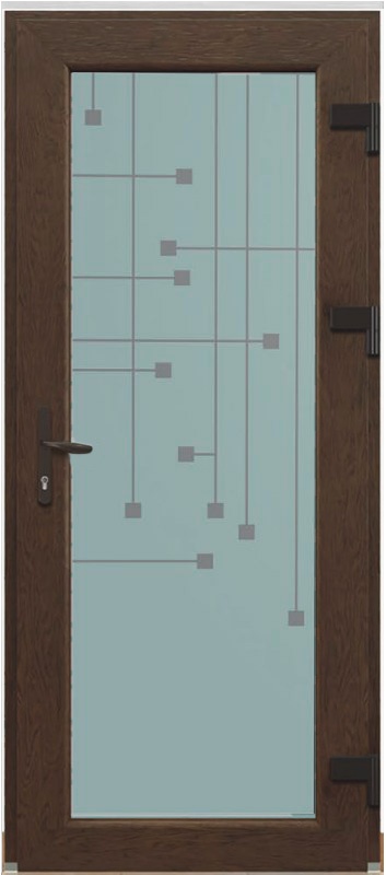 Двері металопластикові Модель Dekor-008 Горіх (900х2000 мм)