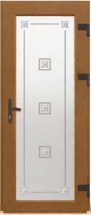 Двері металопластикові Модель Dekor-031 Золотий дуб (900х2000 мм)