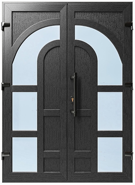 Дверь металлопластиковая Модель №041 Антрацит (1400х2000 мм)