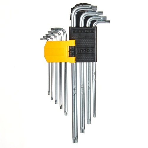 Комплект подовжених ключів Torx 9 шт. Т10-Т50 INGCO
