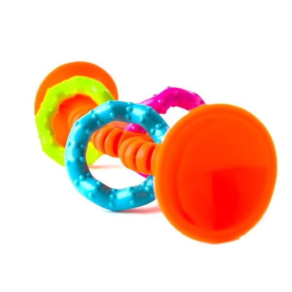 Прорезыватель-погремушка на присосках Fat Brain Toys pipSquigz Loops оранжевый (F165ML)