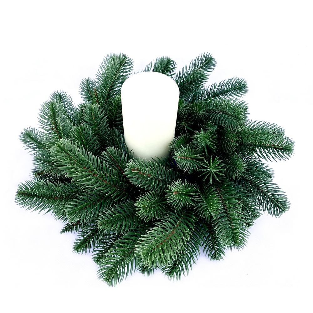 Вінок новорічний різдвяний Lux з литої хвої зелений, Ø 40 см