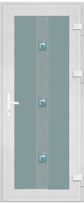 Дверь металлопластиковая Модель Dekor-023 Белый (900х2000 мм)