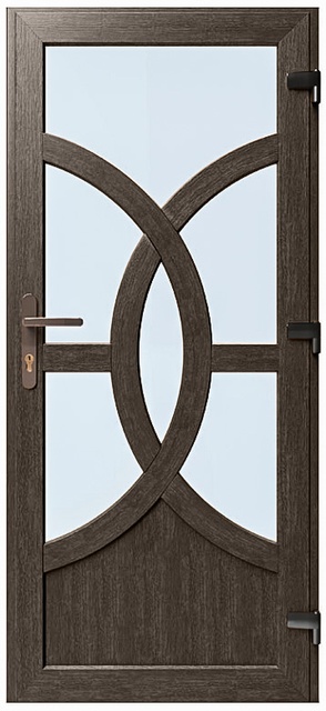 Дверь металлопластиковая Модель №010 Темный дуб (900х2000 мм)