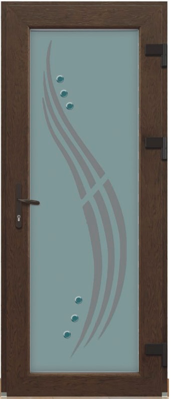 Дверь металлопластиковая Модель Dekor-020 Орех (900х2000 мм)