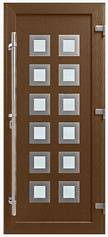 Дверь металлопластиковая Модель HPL-013 Темный дуб (940х2005 мм)