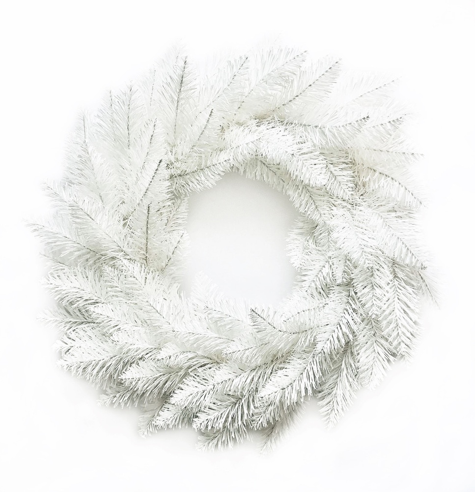 Венок новогодний рождественский Elegant из искусственной хвои белый, Ø 50см