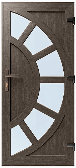 Дверь металлопластиковая Модель №003 Темный дуб (900х2000 мм)