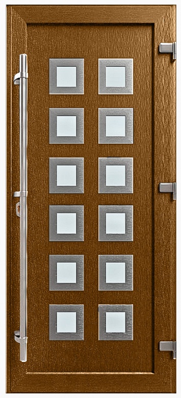 Дверь металлопластиковая Модель HPL-013 Золотой дуб (940х2005 мм)