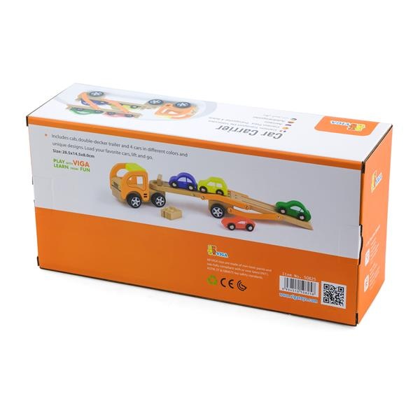 Дерев'яна іграшкова машинка Viga Toys Автотрейлер (50825)